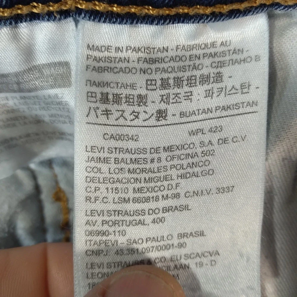 Levi's 502 jeans men's 38 x 30 slim straight blue stretch denim pants